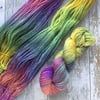 Hand dyed knitting yarn 4 ply BFL & silk Rainshine 100g