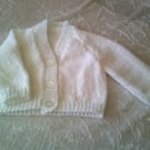 14 inch White V Neck Cardigan