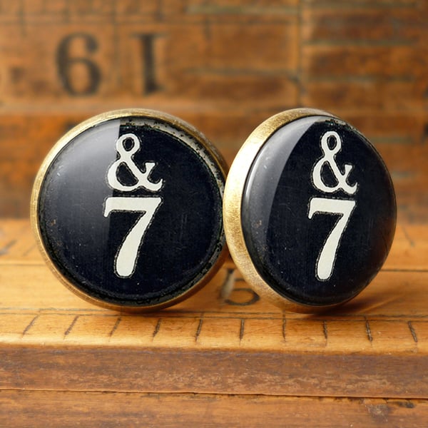 &7 Typewriter Key Cufflinks (DJ01)