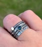 Blue Topaz Stack Ring, silver stack ring, oxidised stack ring, London blue Topaz - Image 10