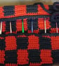 Handmade Checkerboard Crochet Hook Roll Pouch Storage Organiser for Crocheters - Image 10