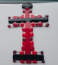 Fused Glass - Medium cross - Red and Black - Image 1