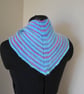 Hand knitted Neckerchief - Pink and Blue - Image 3