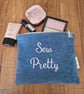 Handmade 'Sew Pretty' Upcycled Denim Zipped Purse - Image 3