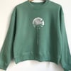 Allium Women's Organic cotton Sweatshirt Sage Green silver Allium seedhead print