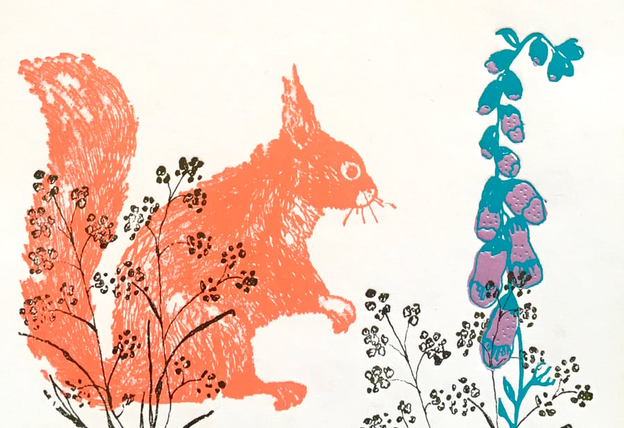 Red Squirrel and Foxglove