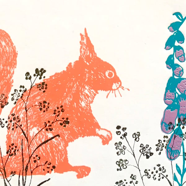 Red Squirrel and Foxglove