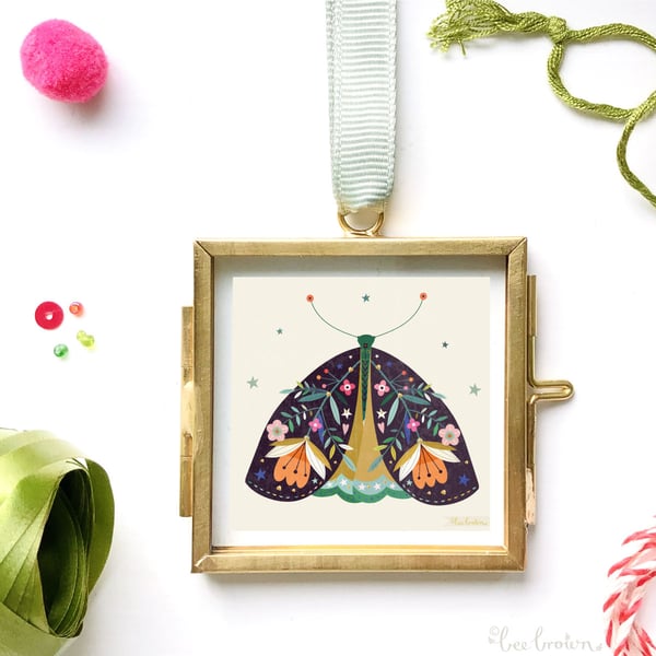 Miniature Pretty Moth Print in Frame