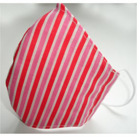 Face Mask Pink Red and White Stripes