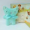 Mint Green Small Bear with Liberty Flower Ears, Soft Velvet Little Plush Bear  