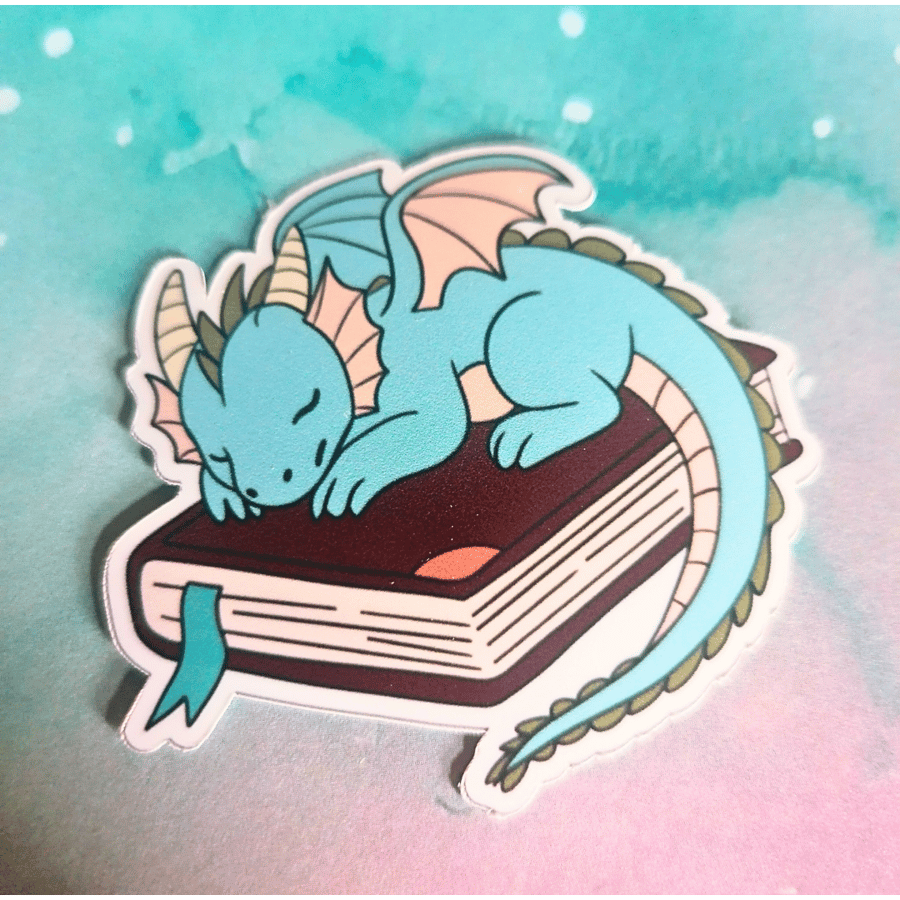 The Book Dragon Vinyl Sticker