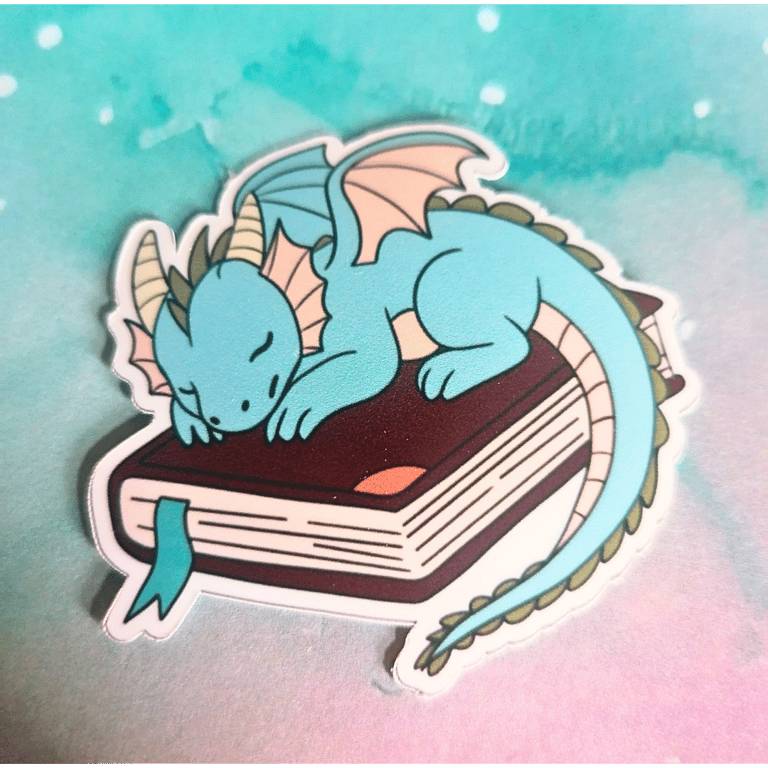 The Book Dragon Vinyl Sticker