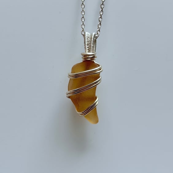 Ocean Inspired Sea Glass Necklace – Scottish Beach Glass Pendant – Handmade Gift