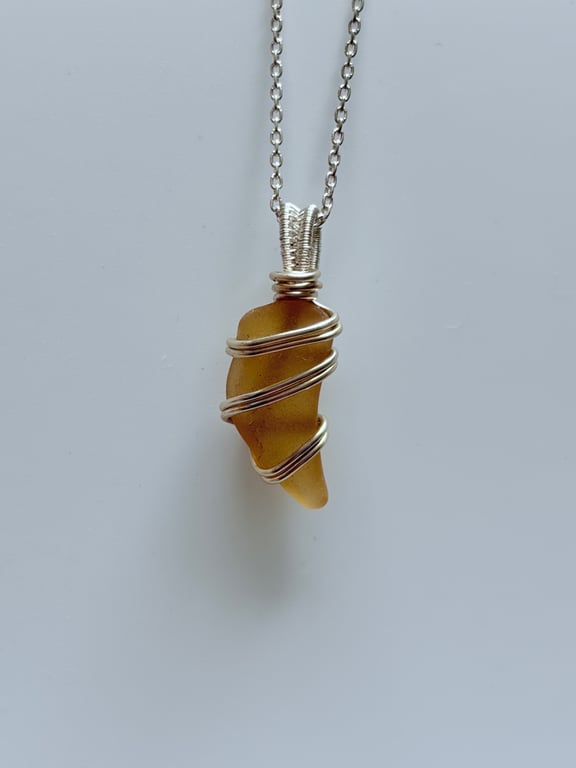 Ocean Inspired Sea Glass Necklace – Scottish Beach Glass Pendant – Handmade Gift
