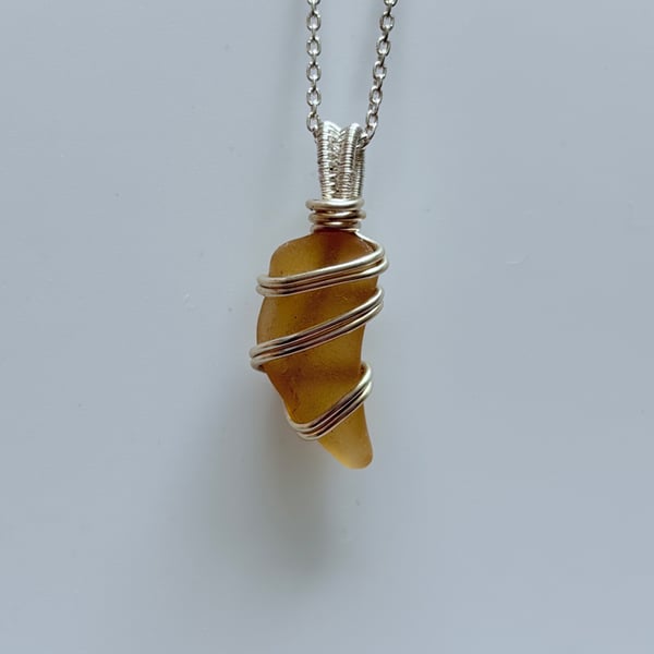 Ocean Inspired Sea Glass Necklace – Scottish Beach Glass Pendant – Handmade Gift