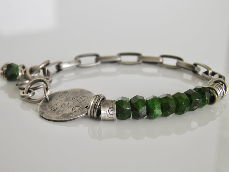 Russian Green Diopside Bracelet 