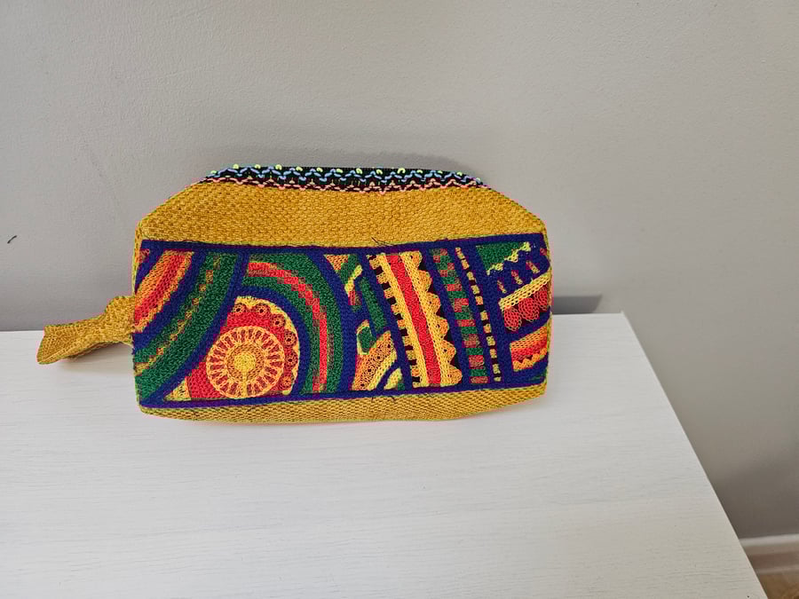 Textured Felt Artisan Makeup Bag