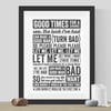 The Smiths Lyrics A4 Typographic Art Print