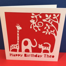 Animal Birthday Card for a child