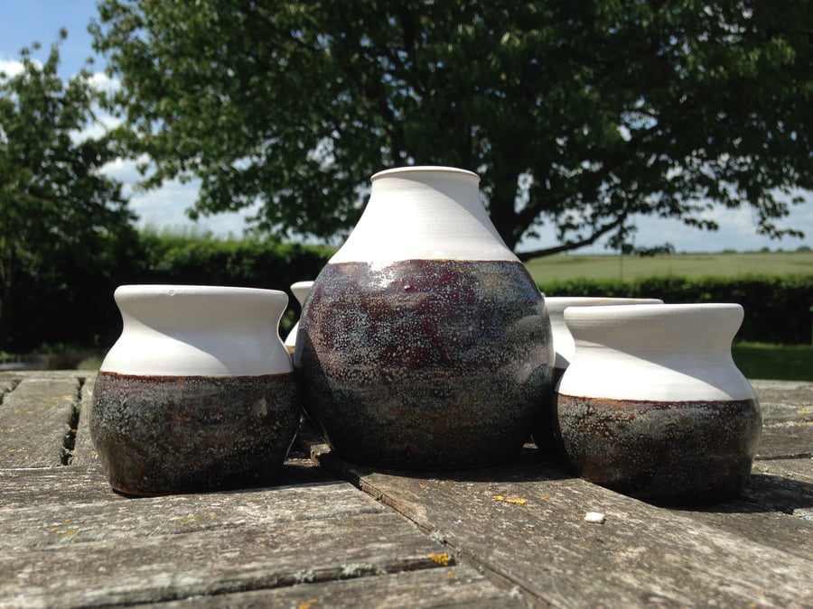 Stoneware 7-piece Sake Set