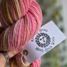 Pink and Green 2 ply Hand Spun Wool