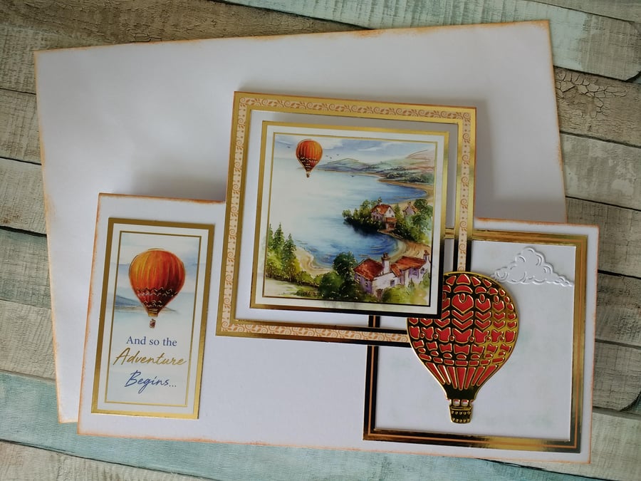 Handmade card, blank, balloon