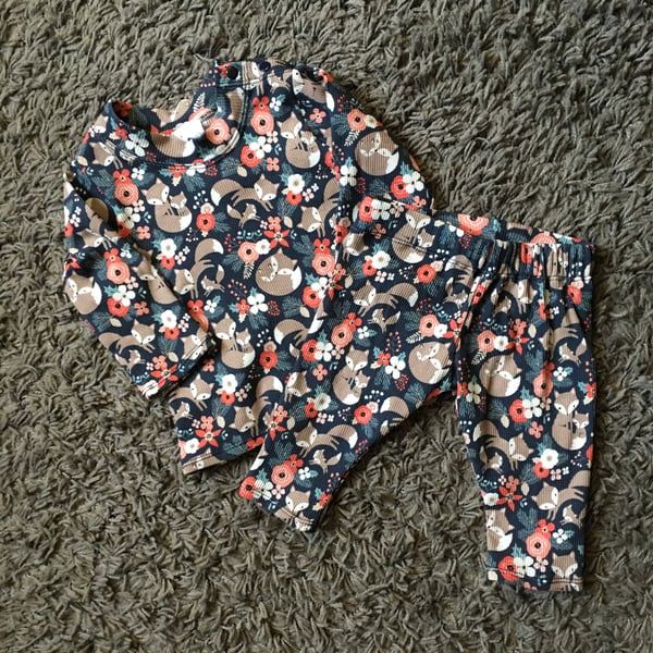 Top and leggings set, (age 3 months) fox