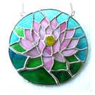 Waterlily Suncatcher Stained Glass 016 Pink Water Lily Flower Gift