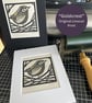 Linocut Print - Goldcrest - Bird Print - Original Artwork