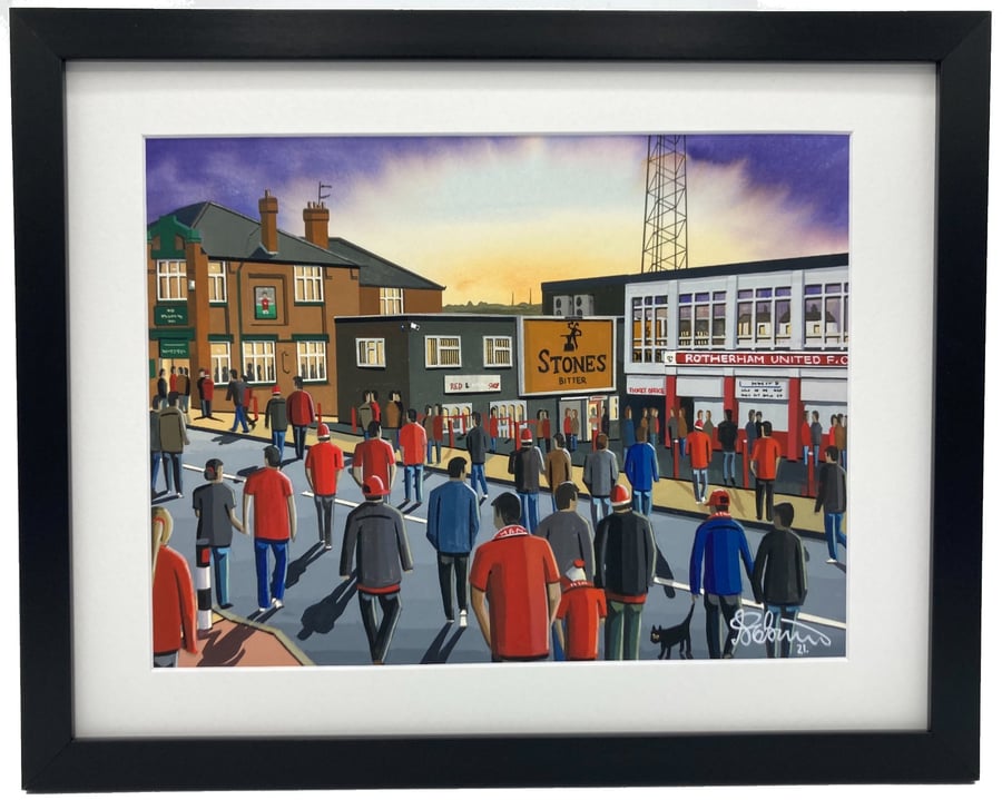Rotherham, Framed & Unframed Fine Art Print Utd United Football FC Millmoor Gift
