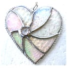 Silver Swirl Heart Stained Glass Suncatcher 135 25th Anniversary