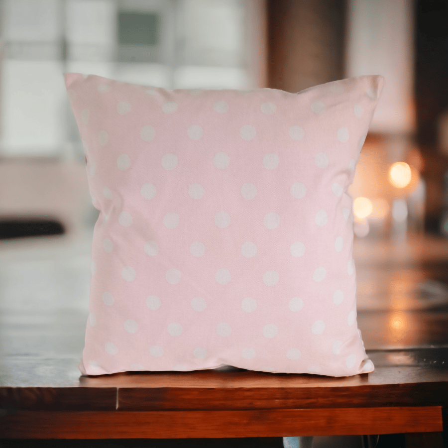 Pink Button Spot Handmade Cushion 40 x 40 cm