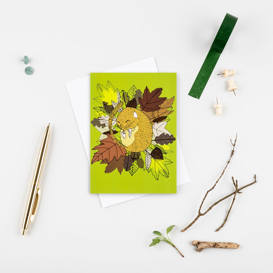 Dormouse greetings card