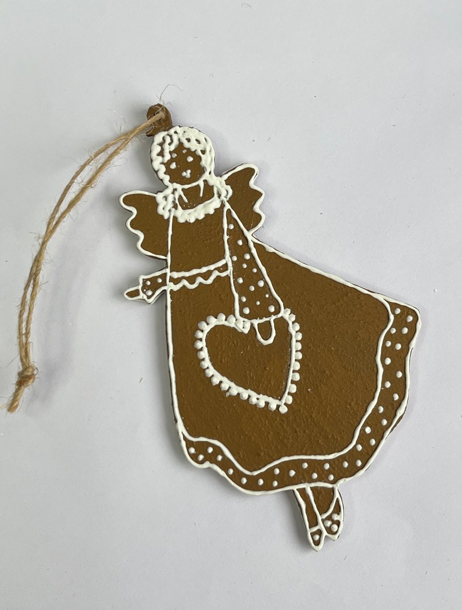 Christmas Tree Decorations Gingerbread Style Otnament Angel - READY TO SHIP