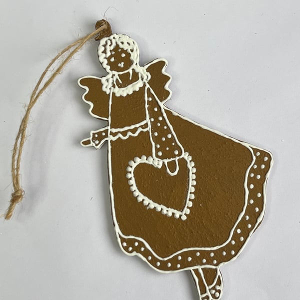 Christmas Tree Decorations Gingerbread Style Otnament Angel - READY TO SHIP