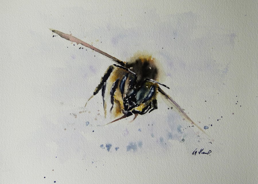 Bee, Original Watercolour Painting.