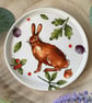 Handmade Autumn Hare Ceramic Dish