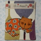 Needle case - Sew happy cat in pyjamas