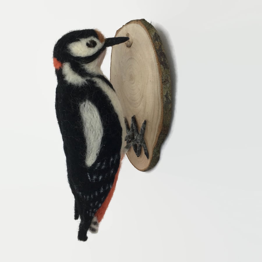 Needle felted Woodpecker, british garden bird