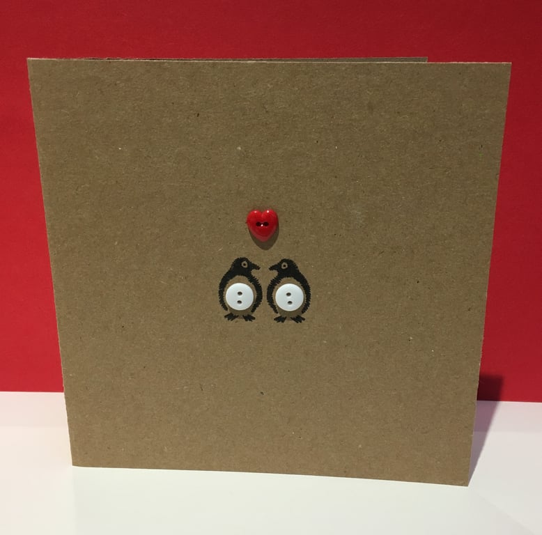 Penguin Valentine's Card with buttons