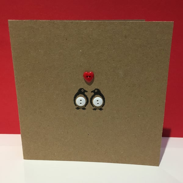 Penguin Valentine's Card with buttons