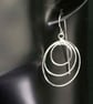 Silver Triple Hooped Drop Earrings - Image 3