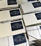 'Moth' hand printed linocut card, Prussian Blue - Image 3
