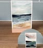 Two Mini Seascape Prints with Wooden Stand - Set 2