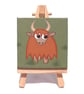 Highland Cow Cute Mini Art - small original cow painting - Image 2