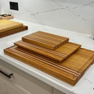 Iroko Chopping Board - Walnut Beech detail Serving Kitchen Board