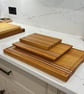 Iroko Chopping Board - Walnut Beech detail Serving Kitchen Board