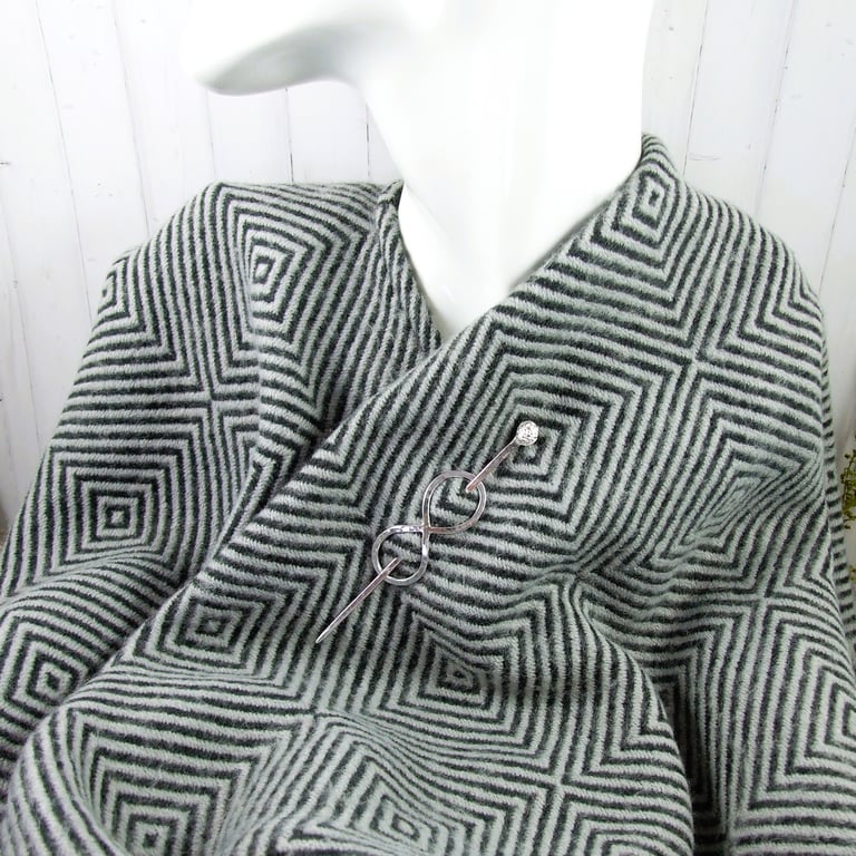 Shawl Pin, Sterling Silver Infinity Knot Pin for Scarf, Shawl, Cardi or Wrap