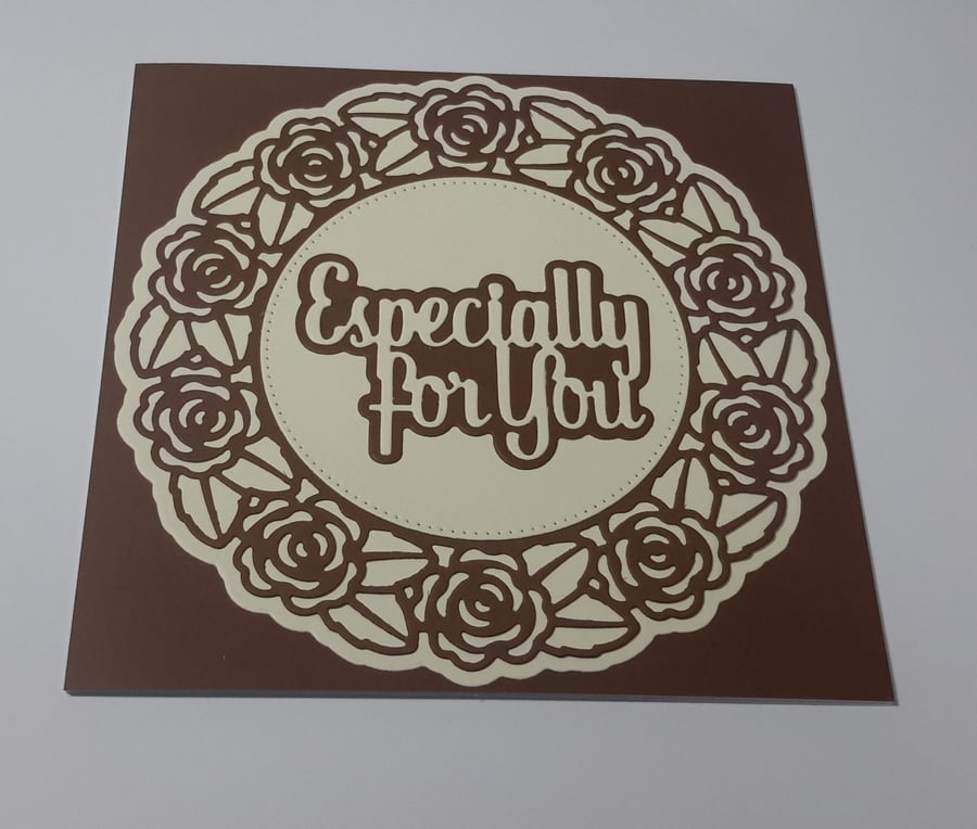 Especially For You Greeting Card - Chocolate Brown and Cream