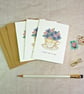 Set of 3 Violets Teacup MIni Notecards  - Image 3